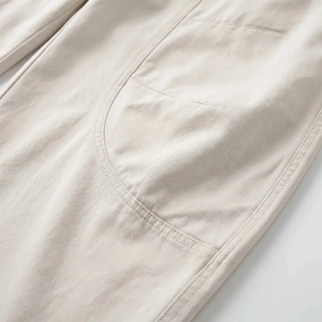 White Women's Barrel Jeans — Kiera High-Rise Curved Wide-Leg Pockets - Close Up Pocket