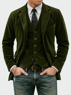 Men's Classic Corduroy Blazer with Tailored Fit & Notched Lapel — Charlie