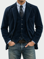 Men's Classic Corduroy Blazer with Tailored Fit & Notched Lapel — Charlie