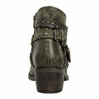Women's Vintage Chain Boots with Studded Buckle Straps for a Relaxed Fit — Mae