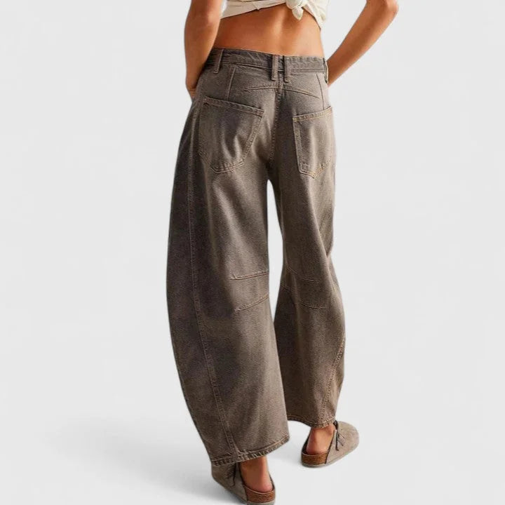 Women's High-Waist Barrel Leg Jeans — Juliet Curved-Seam Cropped Ankle