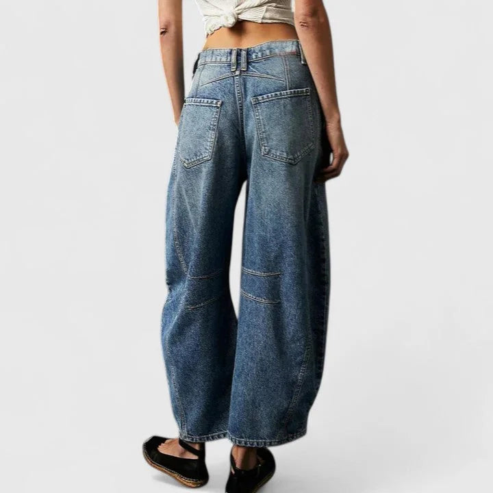 Women's High-Waist Barrel Leg Jeans — Juliet Curved-Seam Cropped Ankle