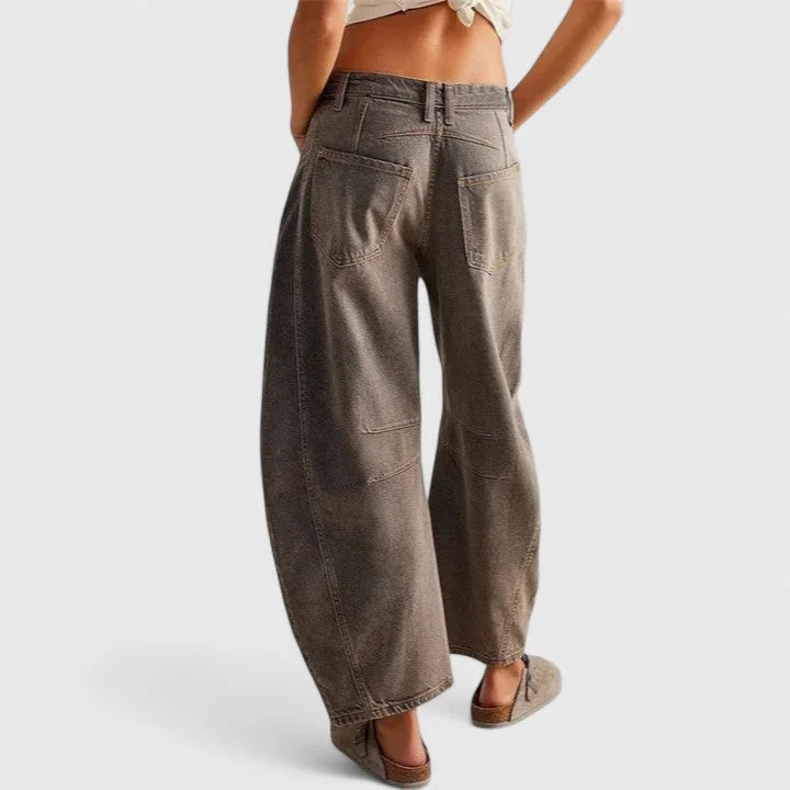 Women's High-Waist Barrel Leg Jeans — Juliet Curved-Seam Cropped Ankle