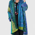 Women's Boho Patchwork Kimono Cardigan — Saoirse Silk-Blend Long Sleeve