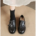 Women's Brogue Loafers with Fringed Detail & Cushioned Comfort - Front Closeup Standing