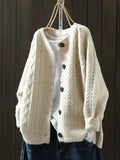 Women's Cable Knit Cardigan — Sofia Button-Front Oversized Chunky-Knit