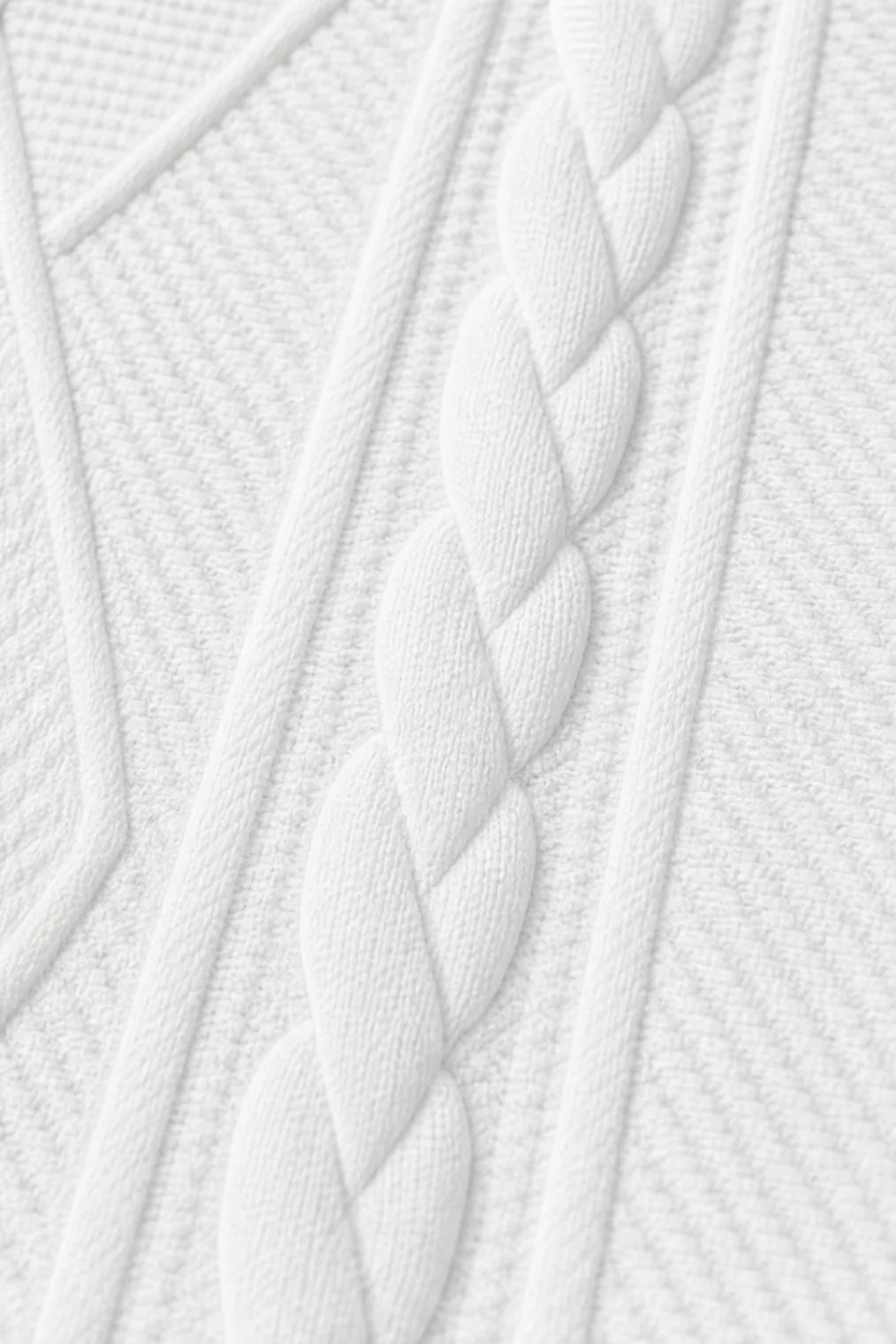 Women's Open Front Blazer with Cable Knit Texture & Stand Collar - Cable Knit Texture