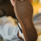 Brown Men's Classic Retro Sneakers with Suede Overlays & Gum Sole — Oscar - Sole Close Up