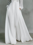 Women's Collared A-Line Maxi Dress with Long Sleeves & Relaxed Fit — Tess