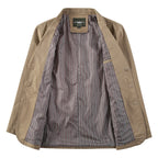 Men's Cotton Blazer with Two-Button Front & Patch Pockets - Lining Flat Lay Alt