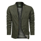 Men's Cotton Blazer with Two-Button Front & Patch Pockets - Front Buttoned Alt 2