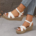 Elena | Elegant Cross-Strap Platform Sandals
