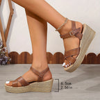 Elena | Elegant Cross-Strap Platform Sandals