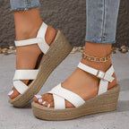 Elena | Elegant Cross-Strap Platform Sandals