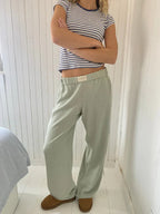Women's Wide-Leg Lounge Pants with Elastic Waist & Side Pockets — Lola