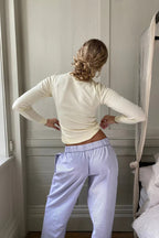 Women's Wide-Leg Lounge Pants with Elastic Waist & Side Pockets — Lola