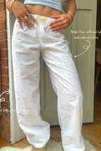 Women's Wide-Leg Lounge Pants with Elastic Waist & Side Pockets — Lola