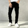 Men's Distressed Skinny Jeans with Frayed Detailing — Noah