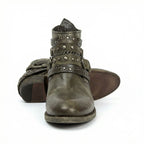 Women's Vintage Chain Boots with Studded Buckle Straps for a Relaxed Fit — Mae