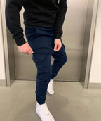 Men's Slim Fit Cargo Joggers with Drawstring Waist & Tapered Cuffs — Nathan