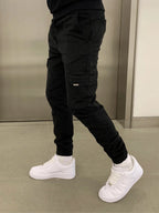 Men's Slim Fit Cargo Joggers with Drawstring Waist & Tapered Cuffs — Nathan
