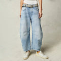 Women's High-Waisted Barrel Jeans — Rhea Denim Wide-Leg Relaxed