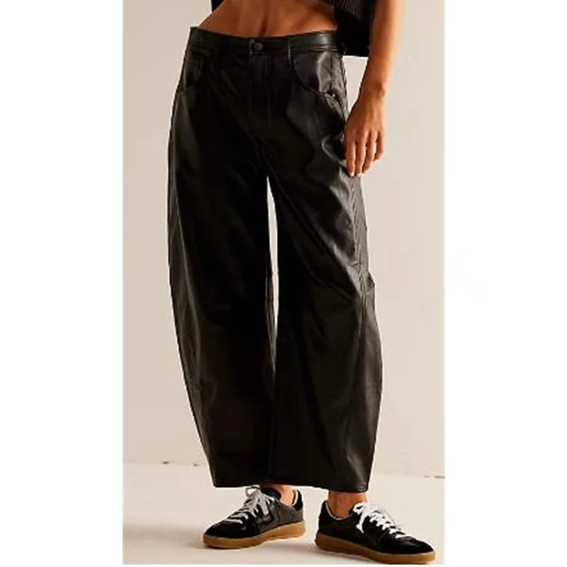 Women's High-Waisted Barrel Jeans — Rhea Denim Wide-Leg Relaxed