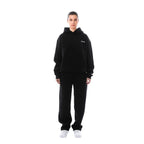 Black Women's Oversized Fleece Tracksuit with Relaxed Fit