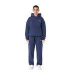 Blue Women's Oversized Fleece Tracksuit with Relaxed Fit