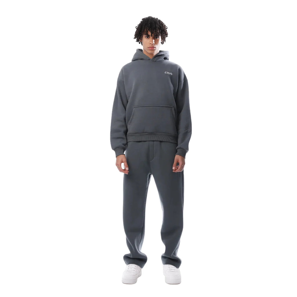 Grey Women's Oversized Fleece Tracksuit with Relaxed Fit
