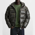 Men's Hooded Puffer Jacket with Glossy Finish & Regular Fit — Arthur