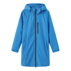 Buntblau Women's Hooded Waterproof Rain Jacket - Flat Lay Bright Blue