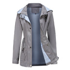 Fünfzig Grautöne Women's Waterproof Rain Jacket - Grautne Front Open Gray