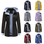 Mitternachtsschwarz Women's Waterproof Rain Jacket - Front Swatches Black
