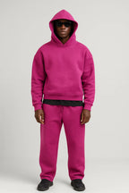 Men's Hoodie Jogger Set with Drawstring Waist & Relaxed Fit - Front Pose