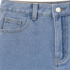 Women's Floral Lace Denim Maxi Skirt - Close Up Front Pocket