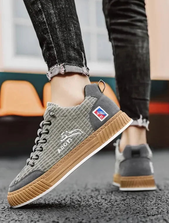 Women's Low Top Sneakers with Lace-Up Closure & Cushioned Platform Sole - Walking Back View