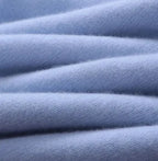 Light Blue Men's Everyday Crew Neck Sweater in Soft Mohair with Ribbed Trim — Ethan - Fabric Texture