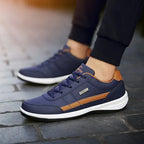 Men's Cushioned Sneakers with Lace-Up Closure & Padded Heel - Worn Lifestyle
