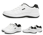 White Men's Cushioned Sneakers with Lace-Up Closure & Padded Heel - Multi Angle Studio