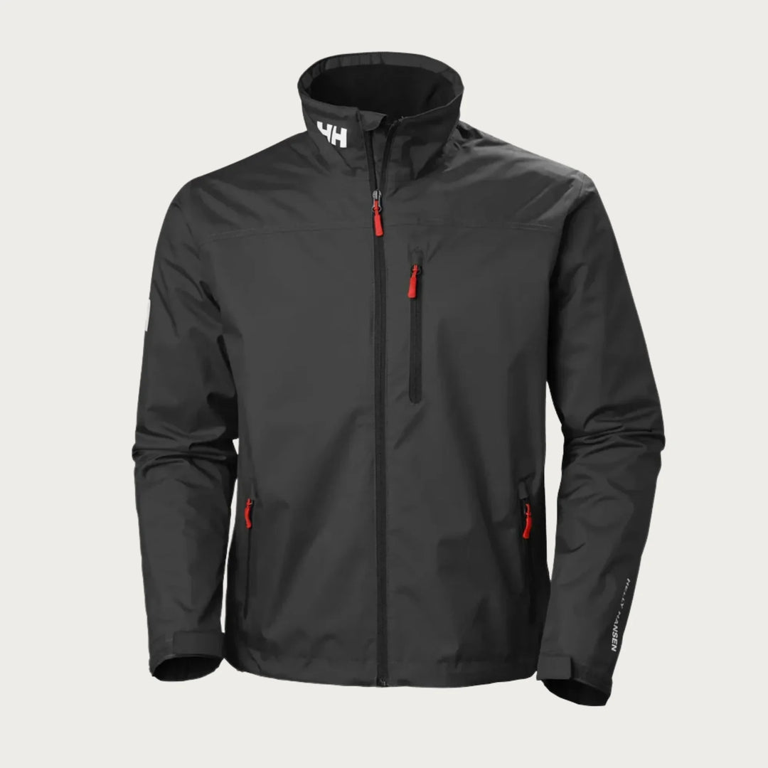 Black Men's Full-Zip Rain Jacket — Oliver Everyday Waterproof Windproof - Front Full