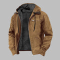 Men's Hooded Bomber Jacket with Dual-Layer Design & Zip-Front Closure — Eli