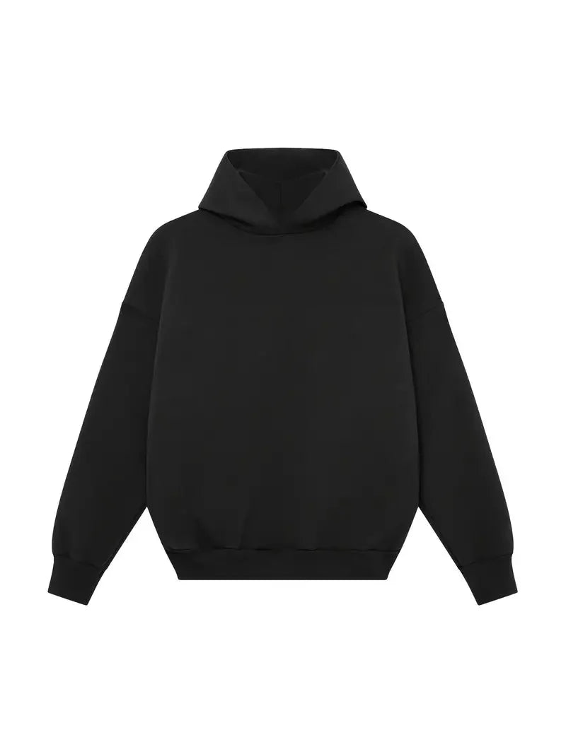 Men's Hooded Tracksuit Set with Relaxed Straight Fit - Flat Lay Hoodie