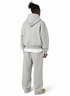 Men's Hooded Tracksuit Set with Relaxed Straight Fit - Back Full