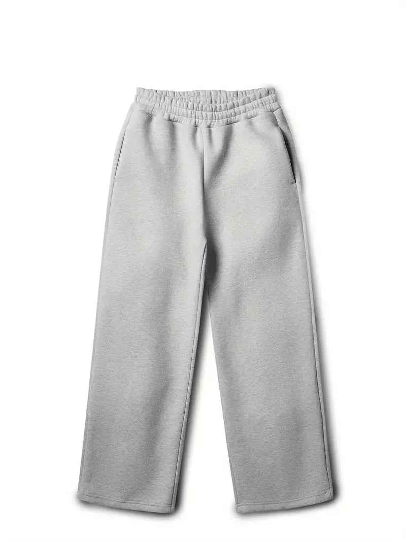 Men's Hooded Tracksuit Set with Relaxed Straight Fit - Flat Lay Pants Alt