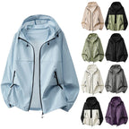 Men's Hooded Jacket with Zip Pockets & Drawstring Hood - Front Open