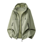 Emerald Green Men's Hooded Jacket with Zip Pockets & Drawstring Hood - Studio Solid