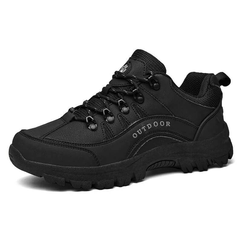 Black Men's Orthopedic Walking Shoes — Skylar Cushioned Lace-Up Non-Slip - Studio Side Profile