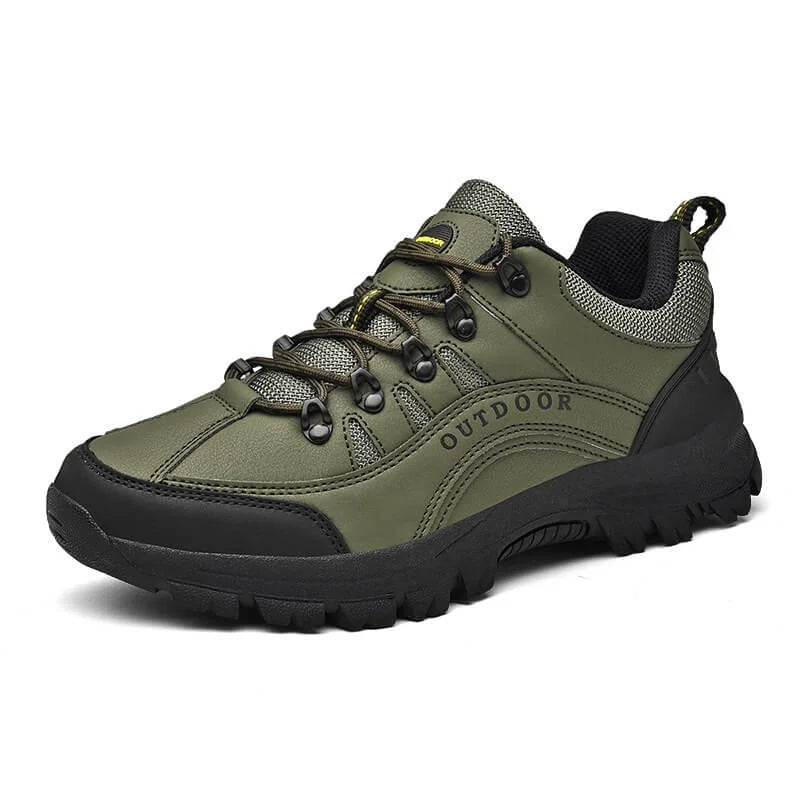Green Men's Orthopedic Walking Shoes — Skylar Cushioned Lace-Up Non-Slip - Studio Side Profile