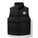 Men's Structured Padded Vest with Stand Collar & Zip Pockets - Flat Lay